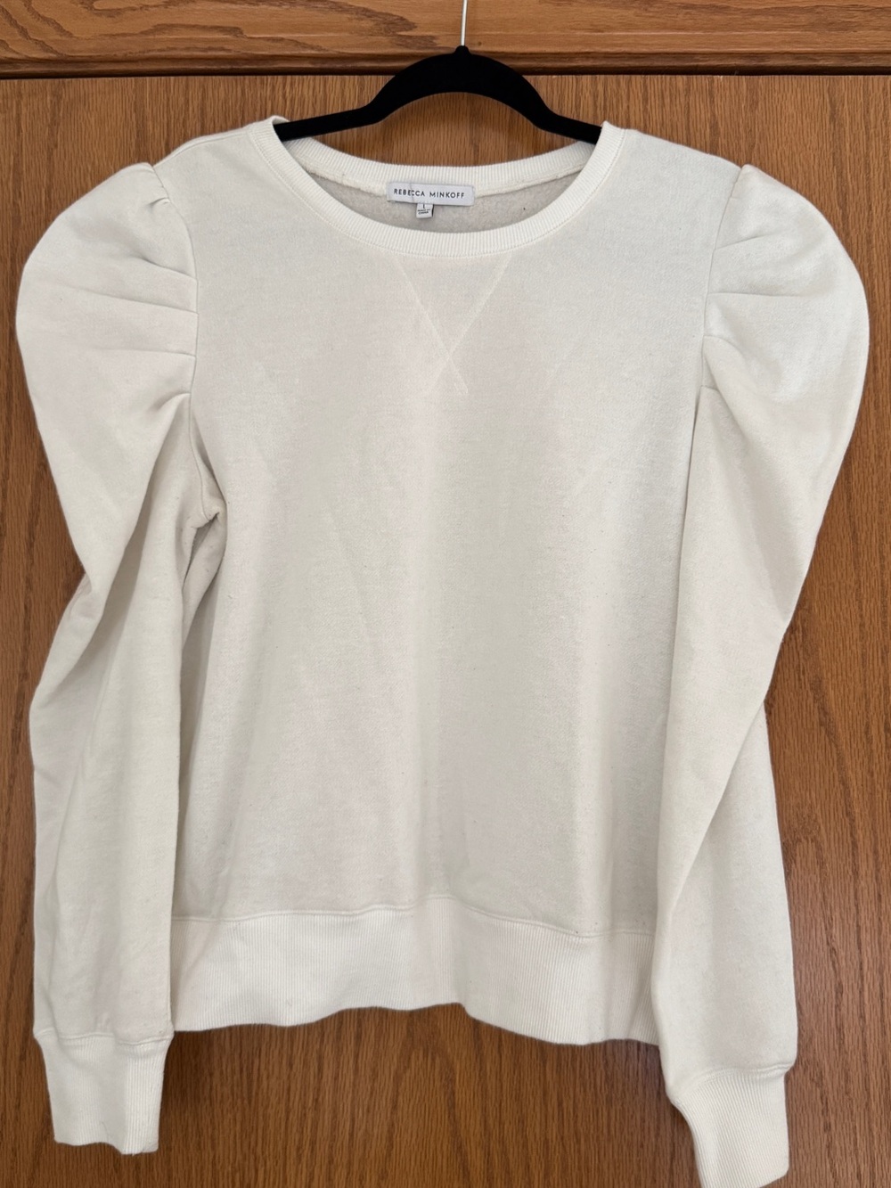 Rebecca Minkoff Off-White Puff-Sleeve Sweatshirt
